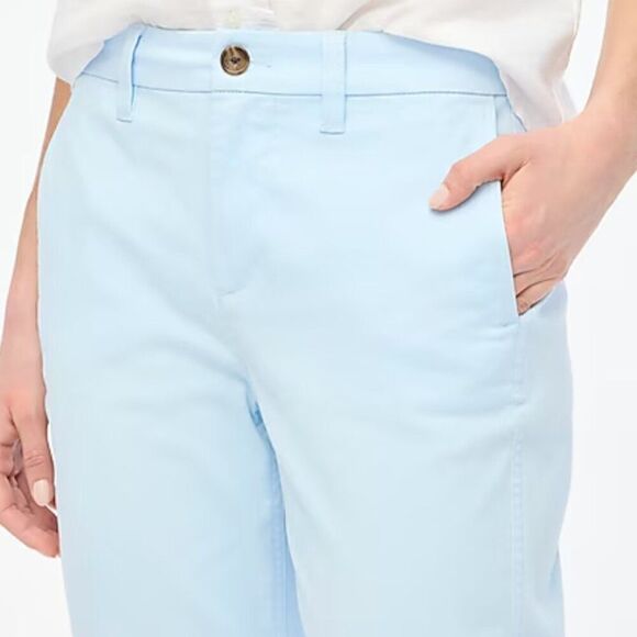 J. Crew Factory Petite high-rise girlfriend chino pant size 2P NWT Blue Breeze - Picture 2 of 13